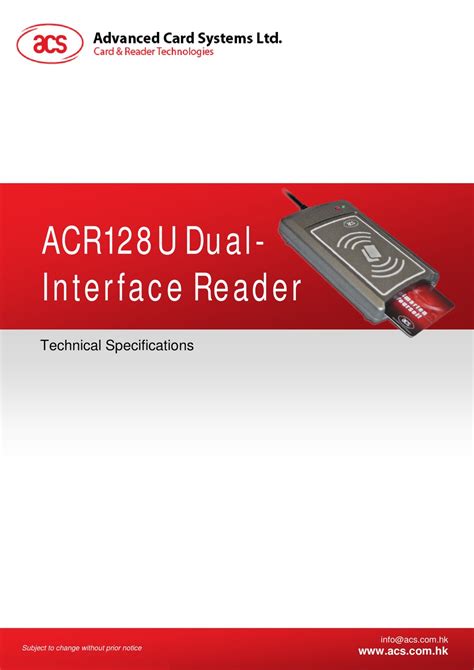 acr128u dual-interface smart card reader|acs 128u manual.